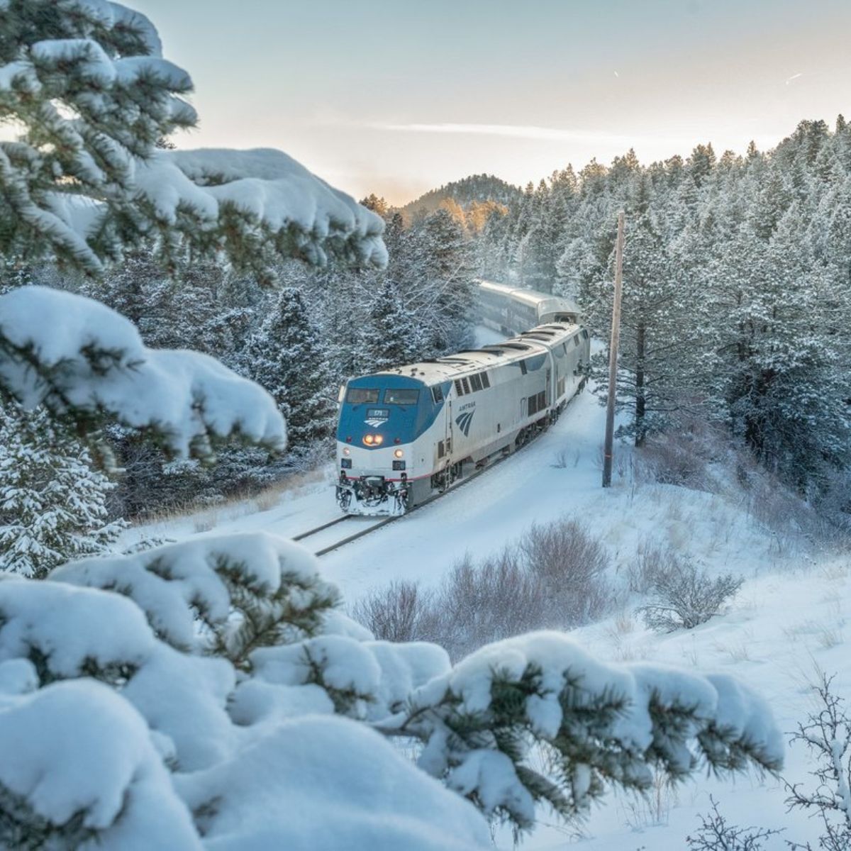 Tren de esquí de Amtrak en Colorado.