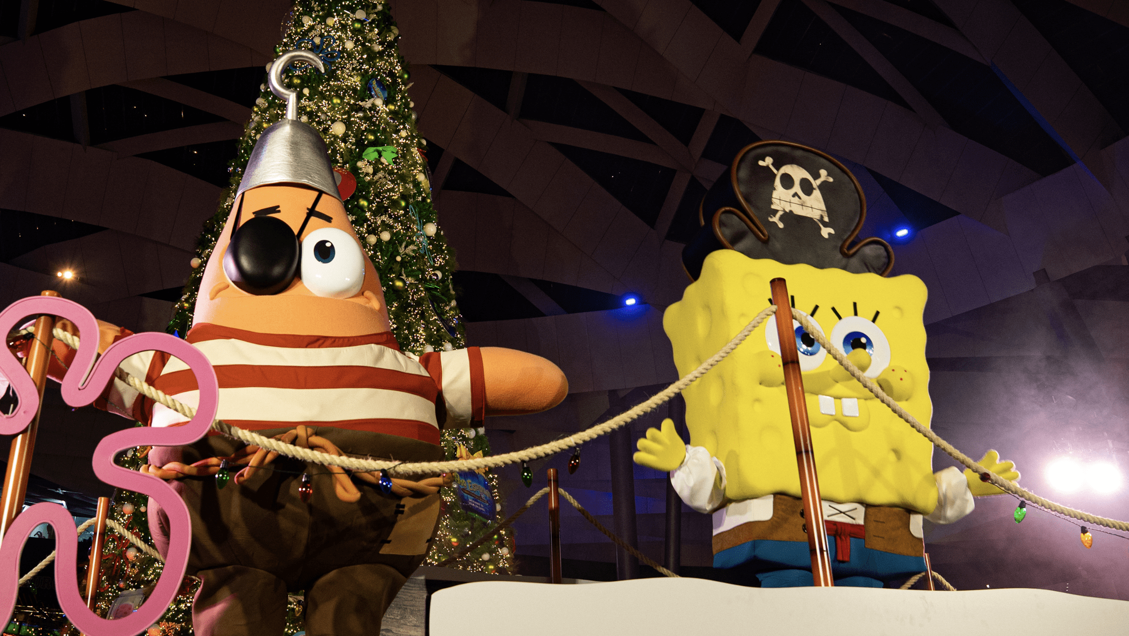 Bob Esponja villa navideña en parque toreo.